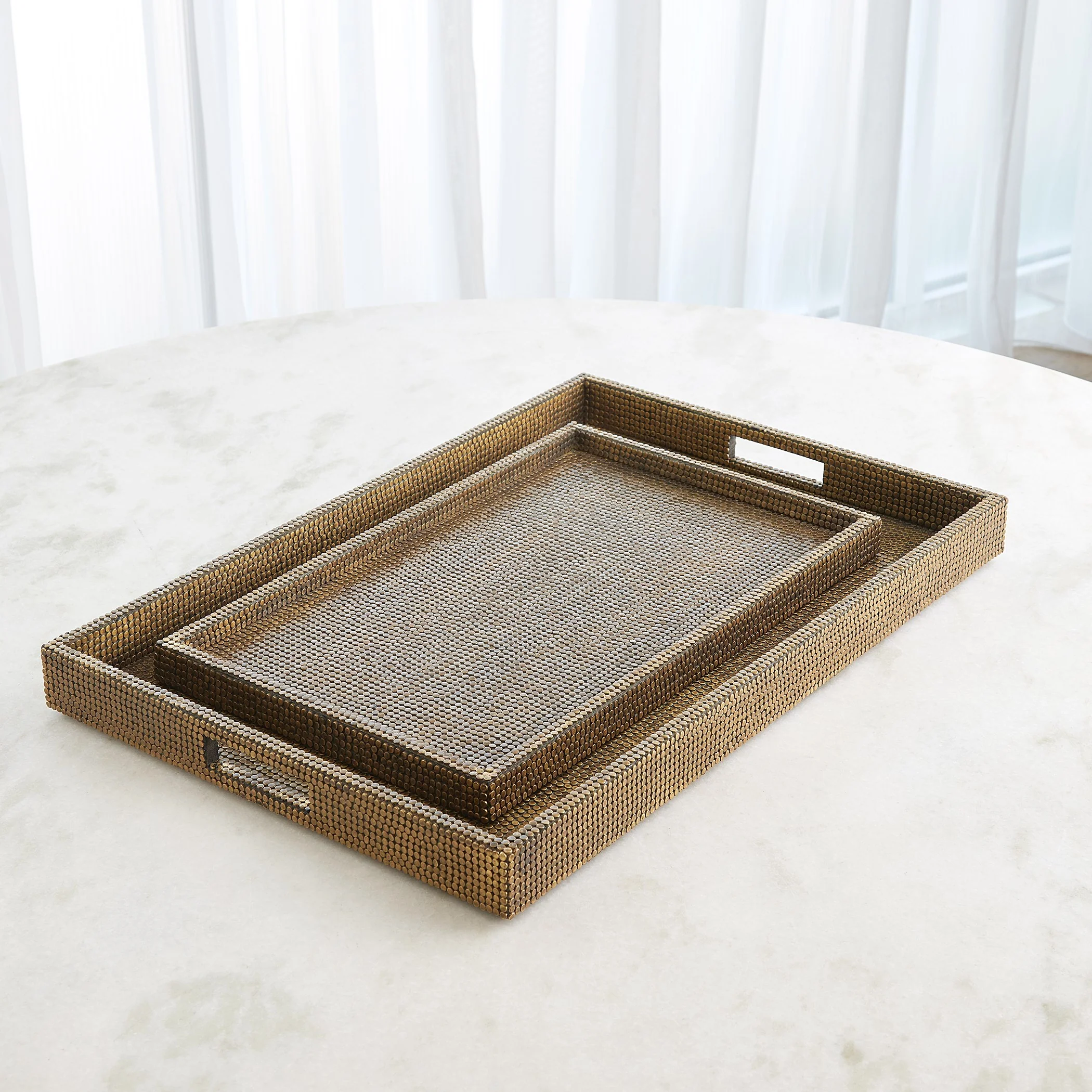 Global Views Brass Lames Boxes and Trays Aged - Image 23