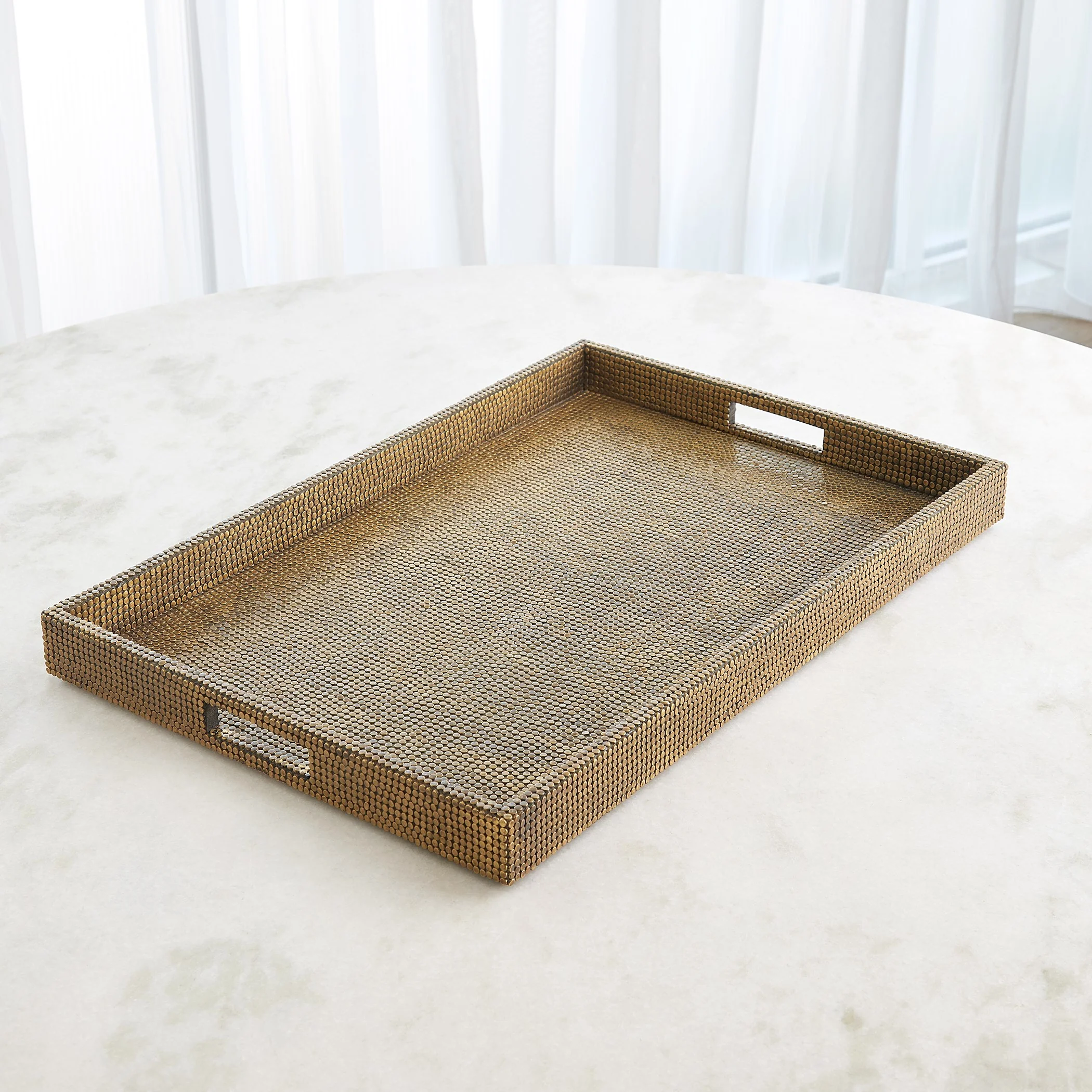 Global Views Brass Lames Boxes and Trays Aged - Image 26