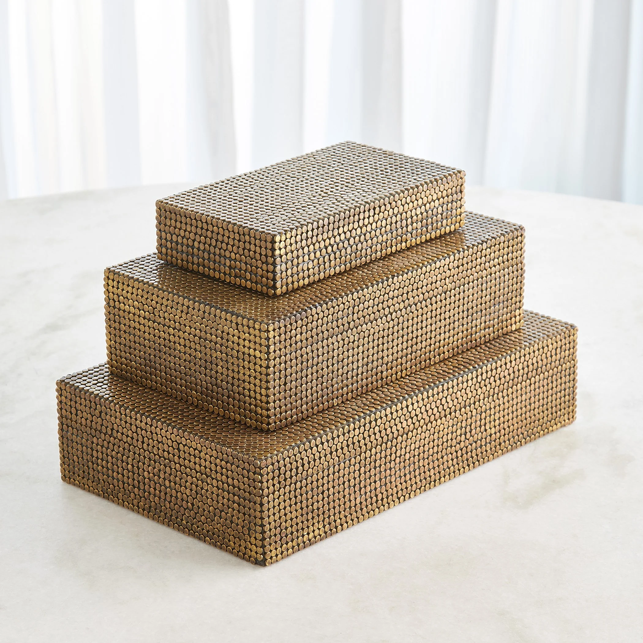 Global Views Brass Lames Boxes and Trays Aged - Image 6