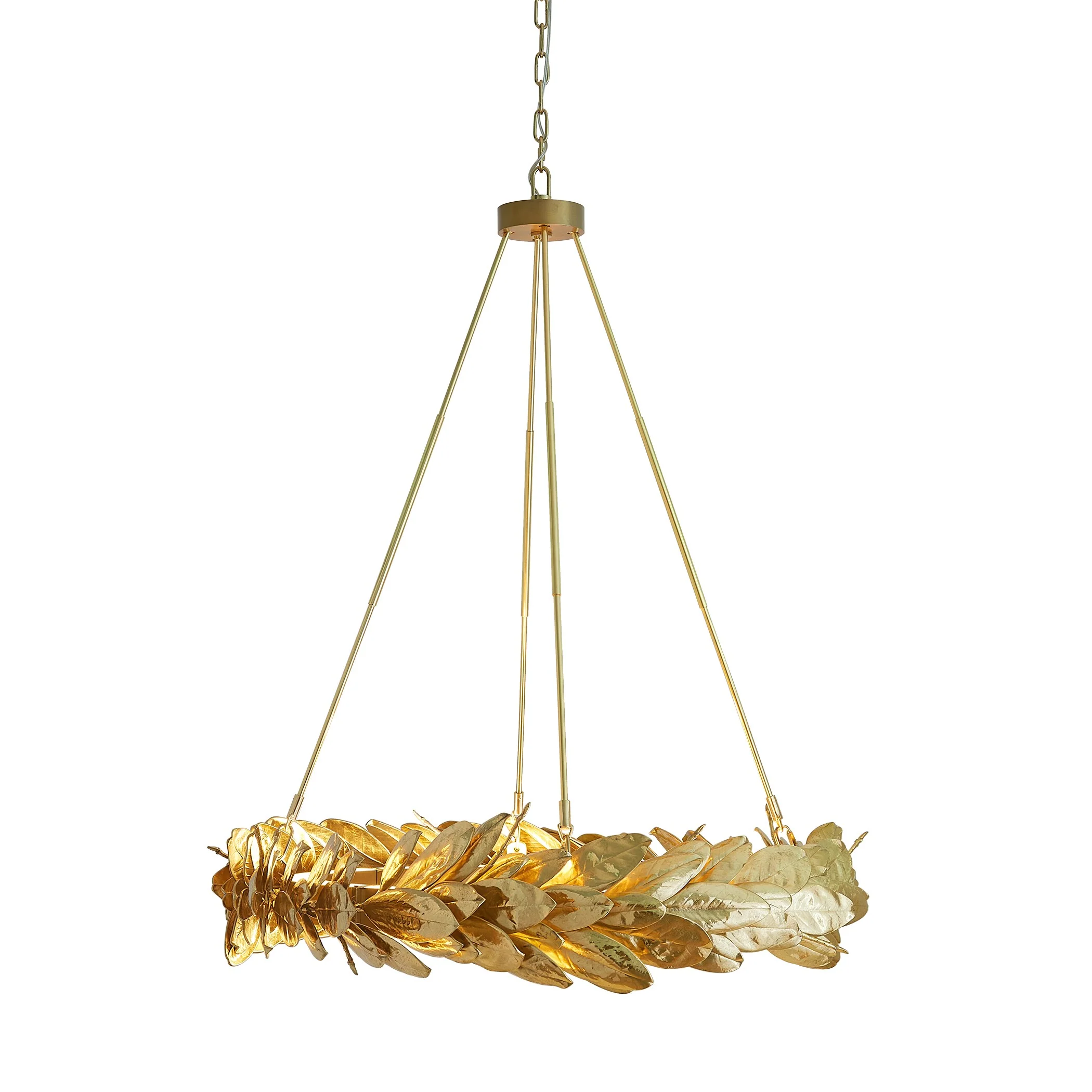 Global Views Brass Laurel Chandelier - Image 5