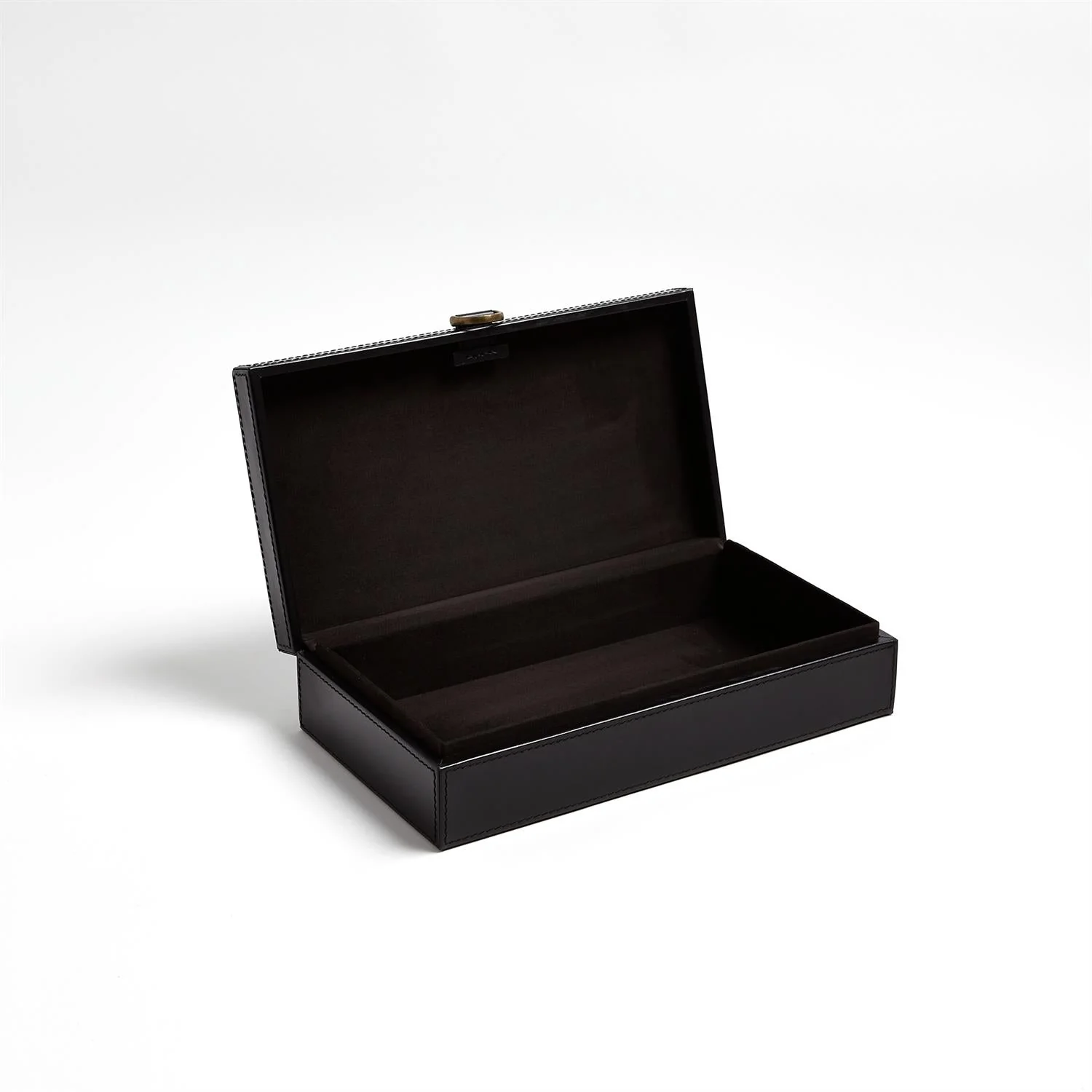 Global Views Black Marbled Leather D Ring Box - Image 9