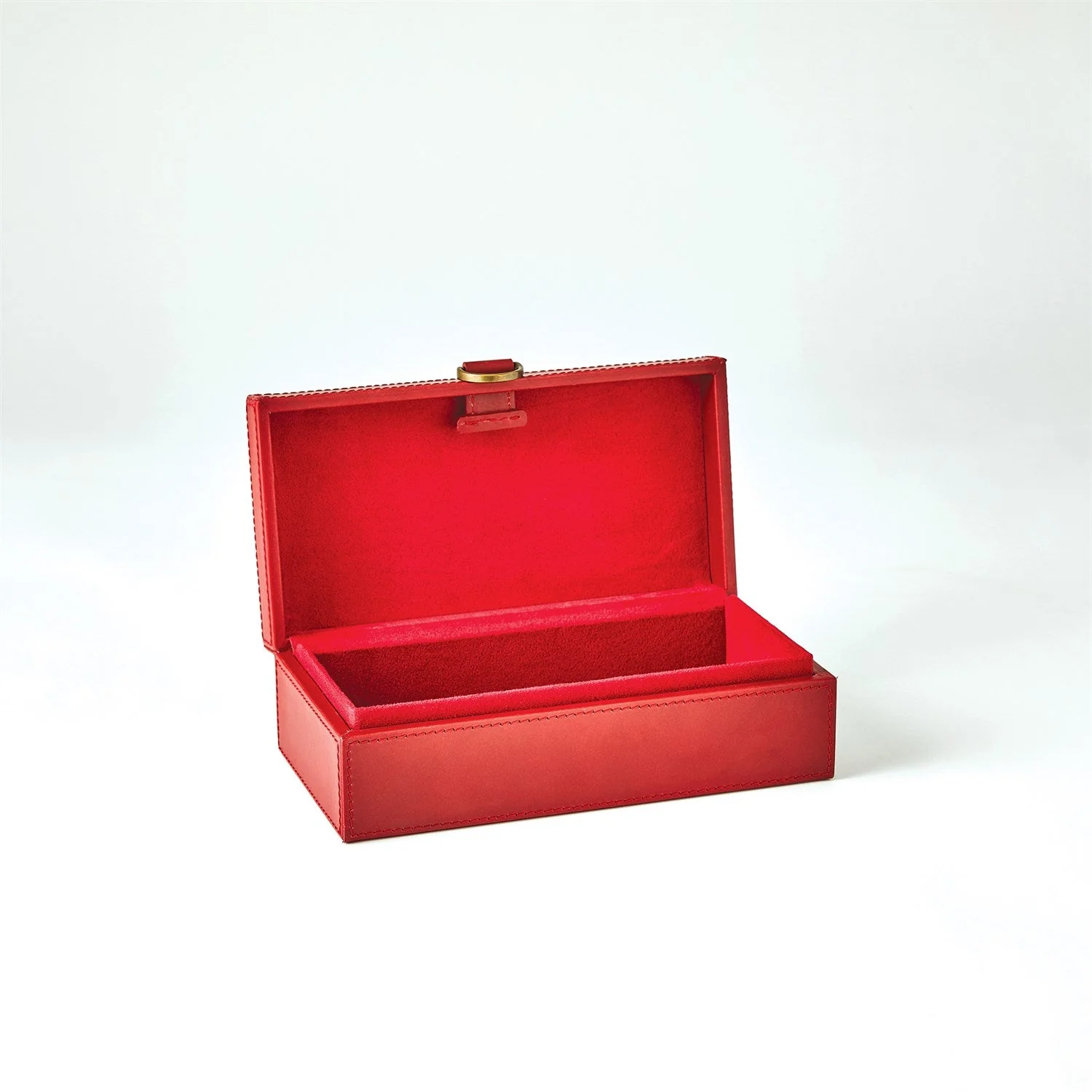 Global Views Deep Red Marbled Leather D Ring Box - Image 13