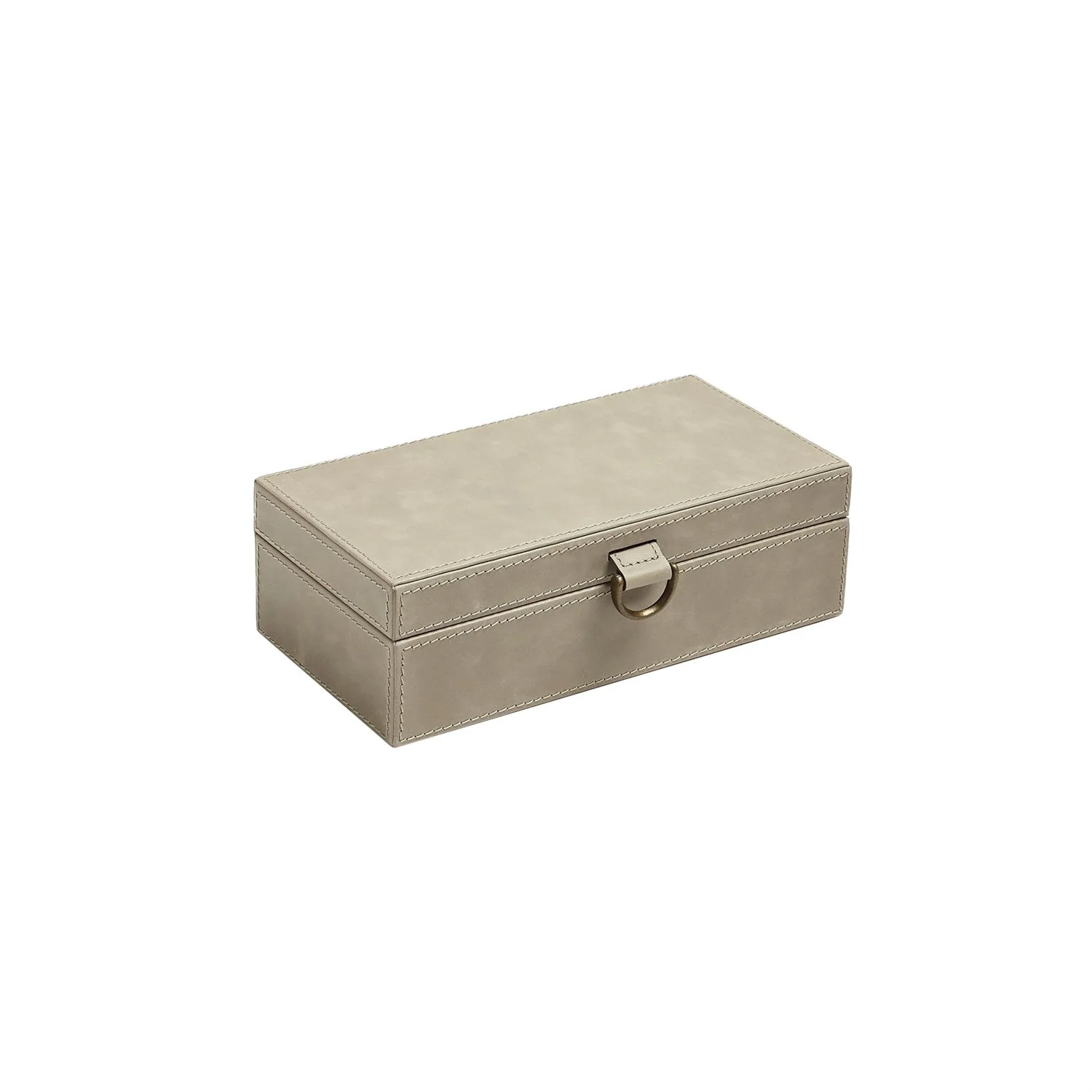Global Views Light Grey Marbled Leather D Ring Box - Image 7