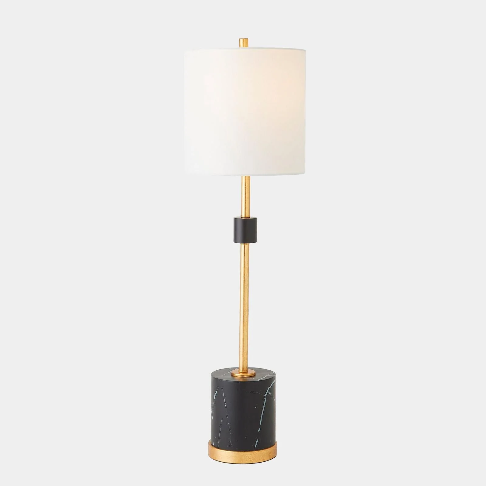 Global Views Maximus Faux Marble Black Gold Table Lamp - Image 2