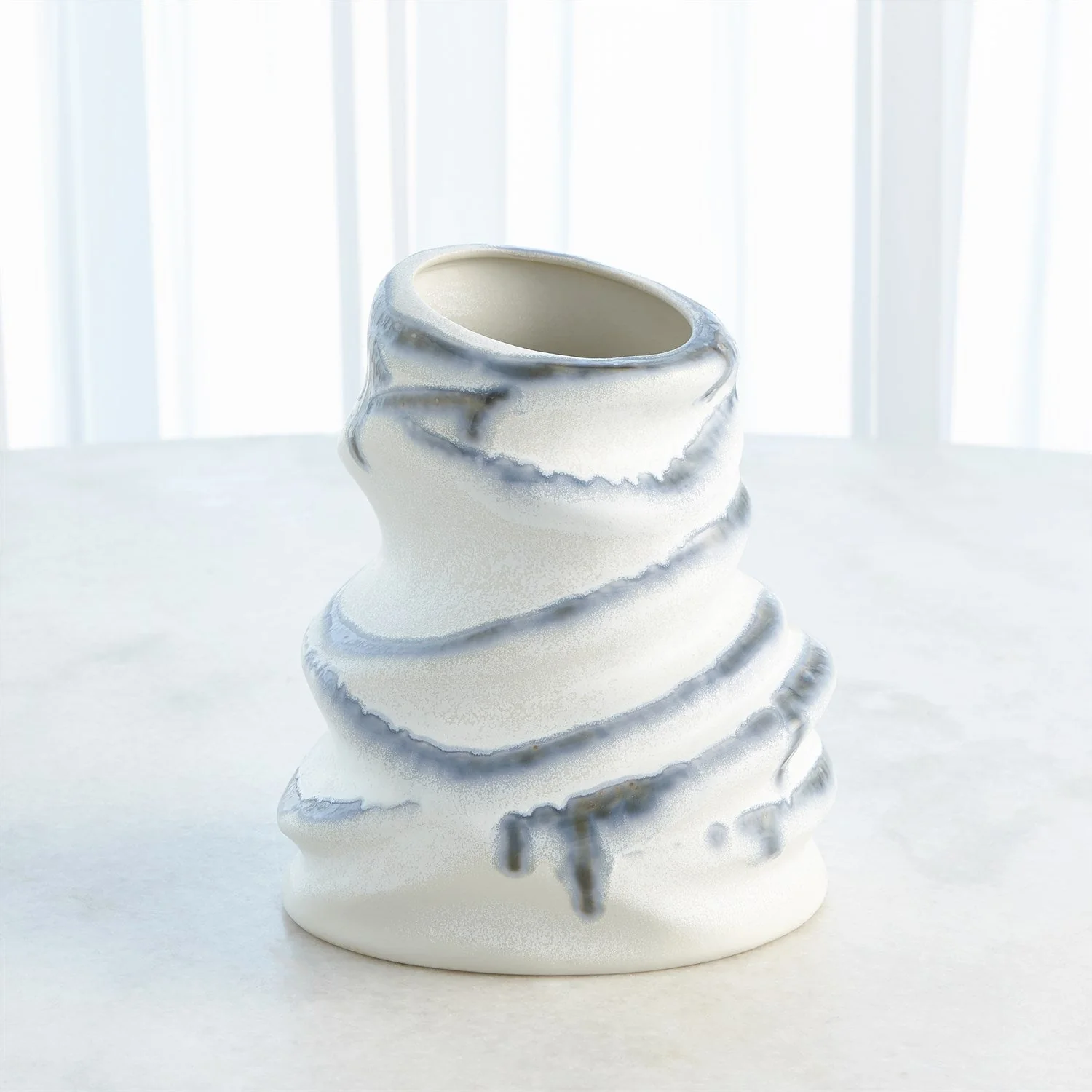 Global Views Indigo Drip Melting Vase - Image 3