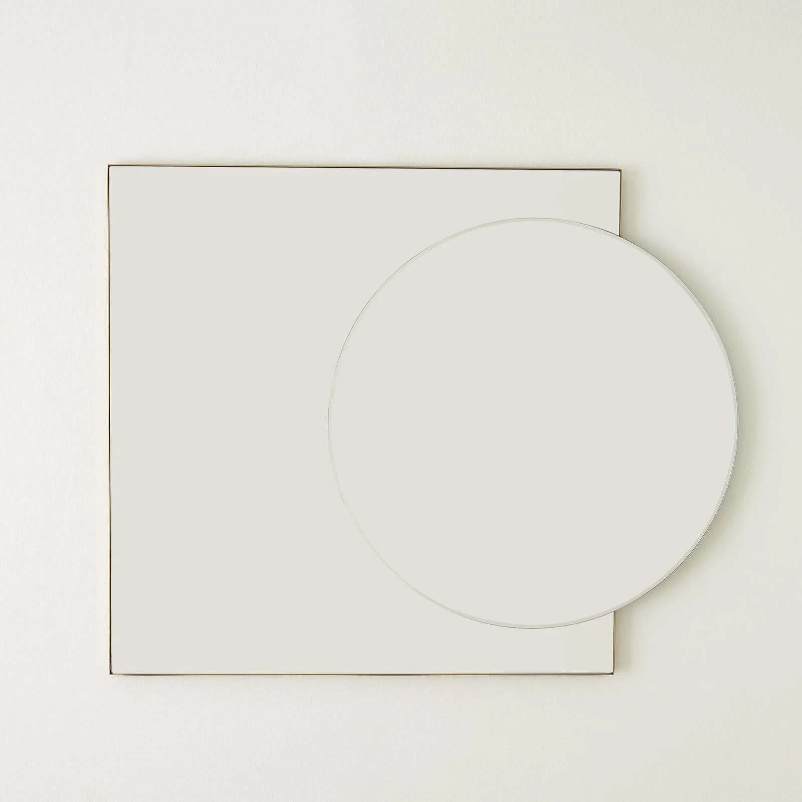 Global Views Mila Square/Circle Mirror Brushed Brass - Image 3