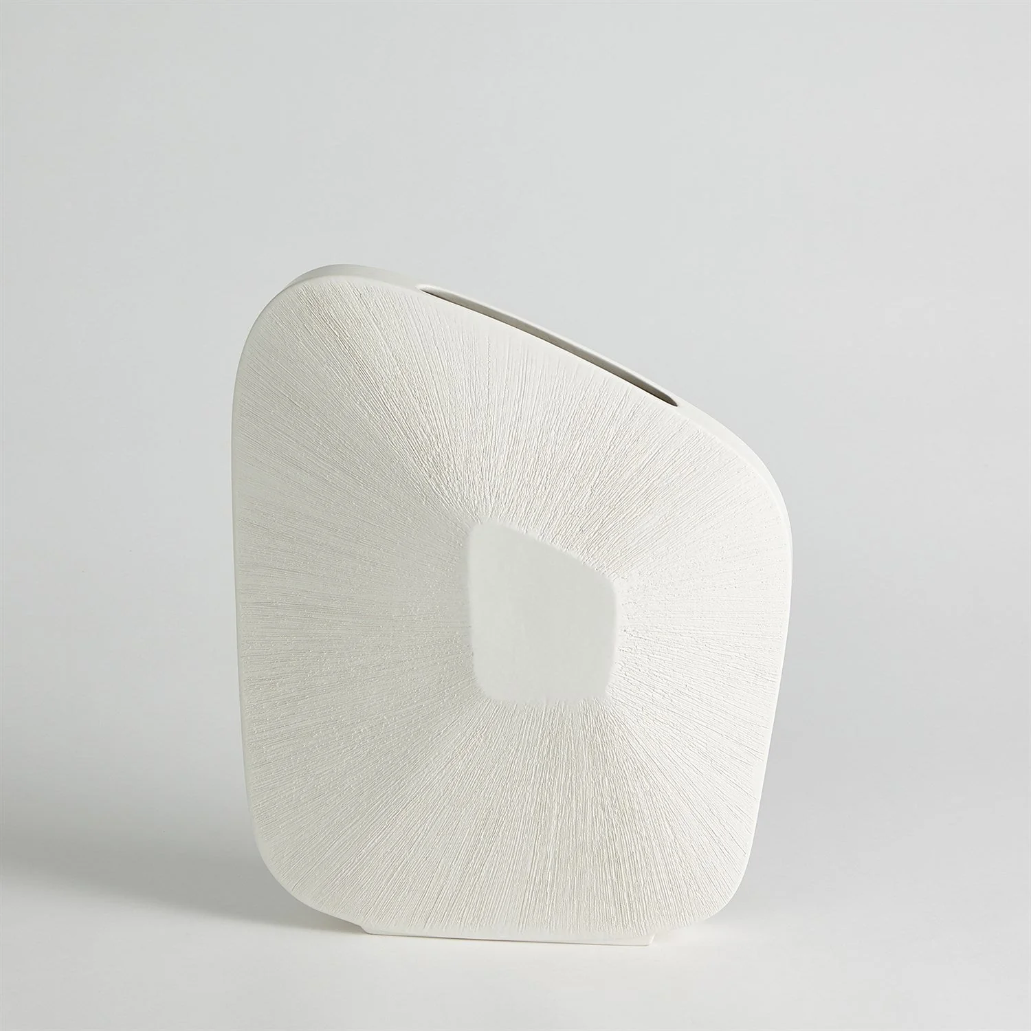 Global Views Matte White Offset Square Scratch Vase - Image 9