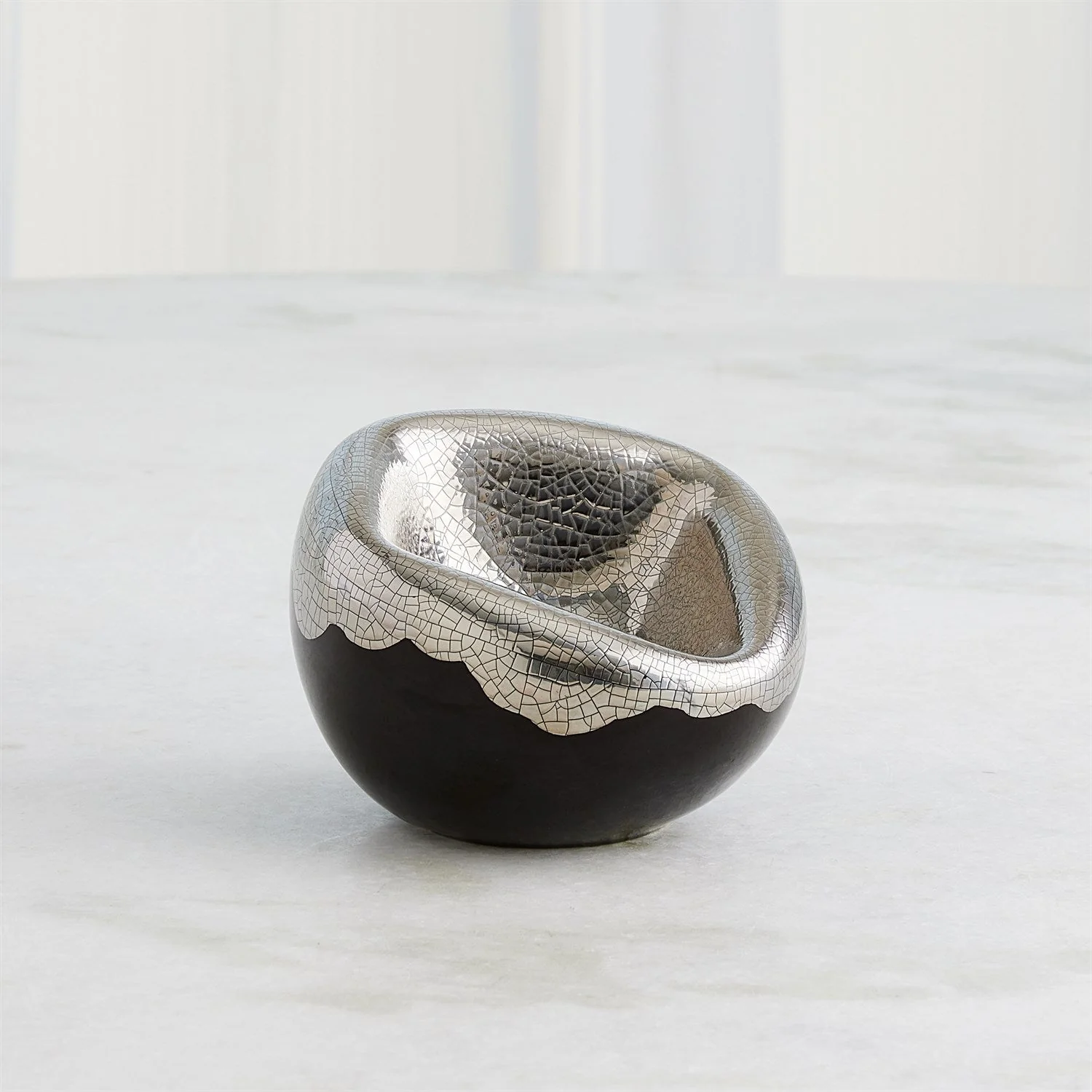 Global Views Platinum Crackle Squished Bowl - Image 3