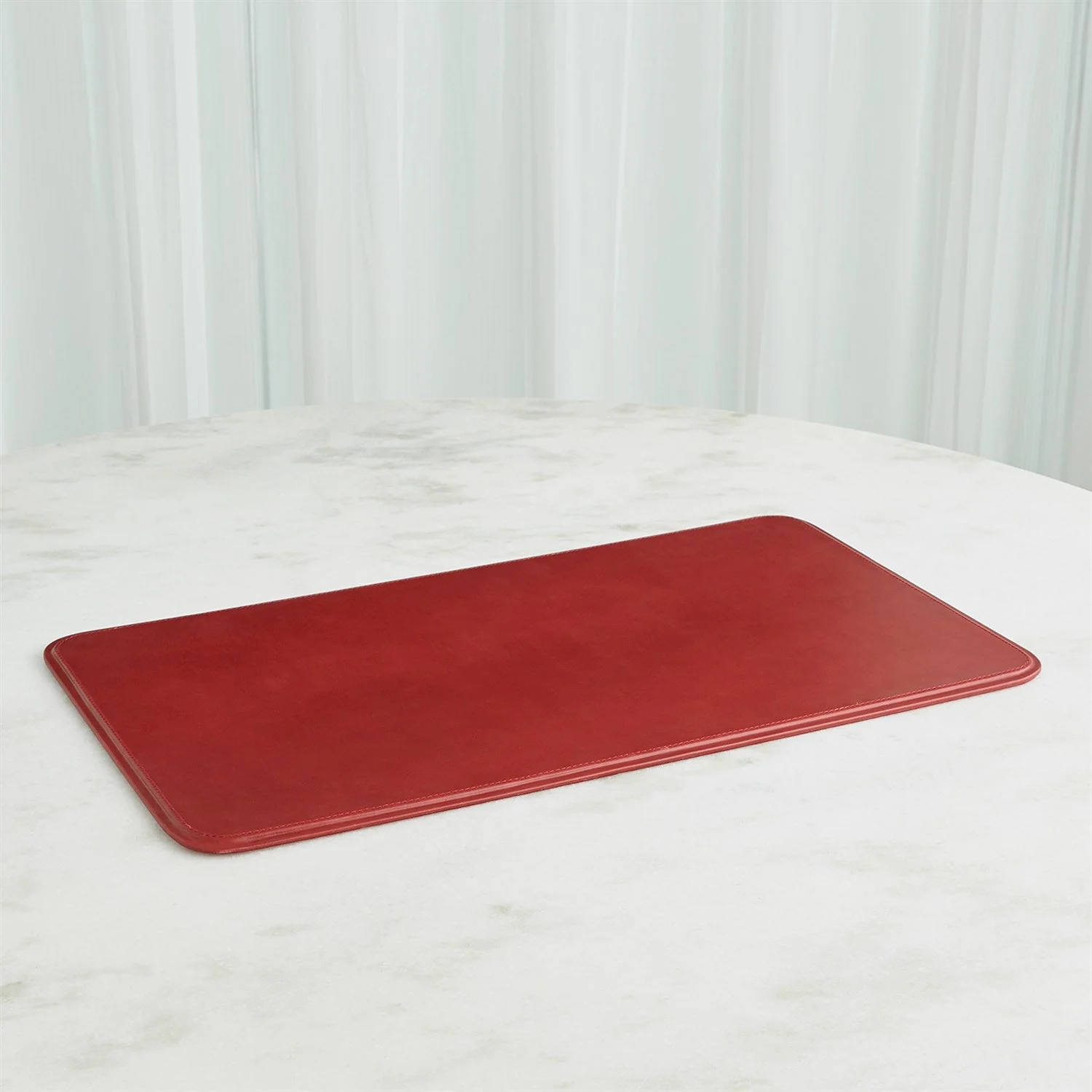 Global Views Deep Red Radius Edge Leather Desk Accessories - Image 5