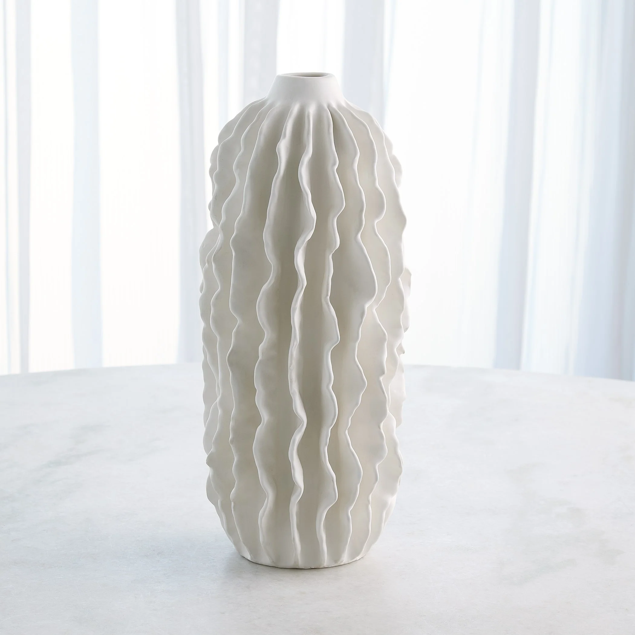 Global Views Matte White Sea Ribbons Vase - Image 3
