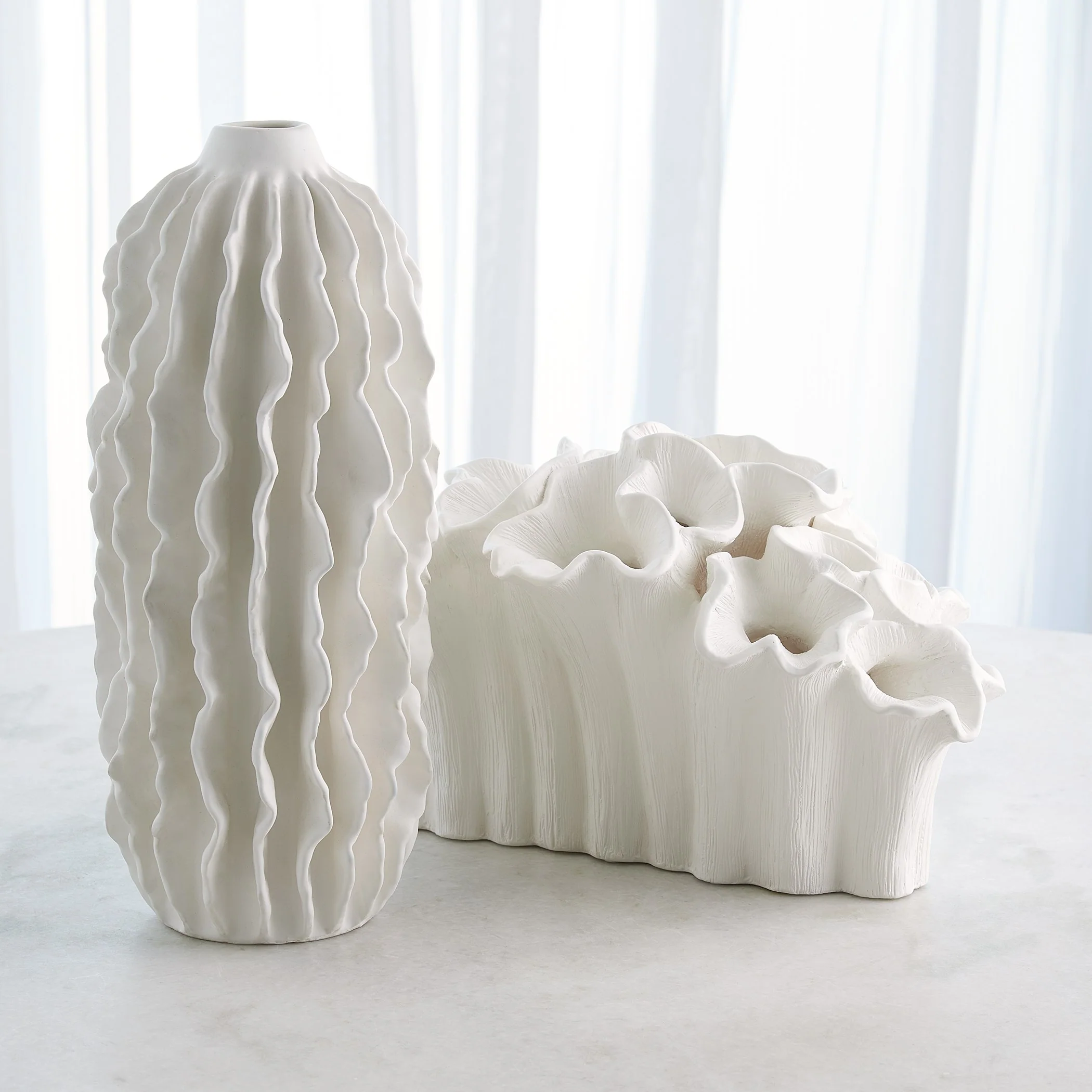 Global Views Matte White Sea Ribbons Vase - Image 4