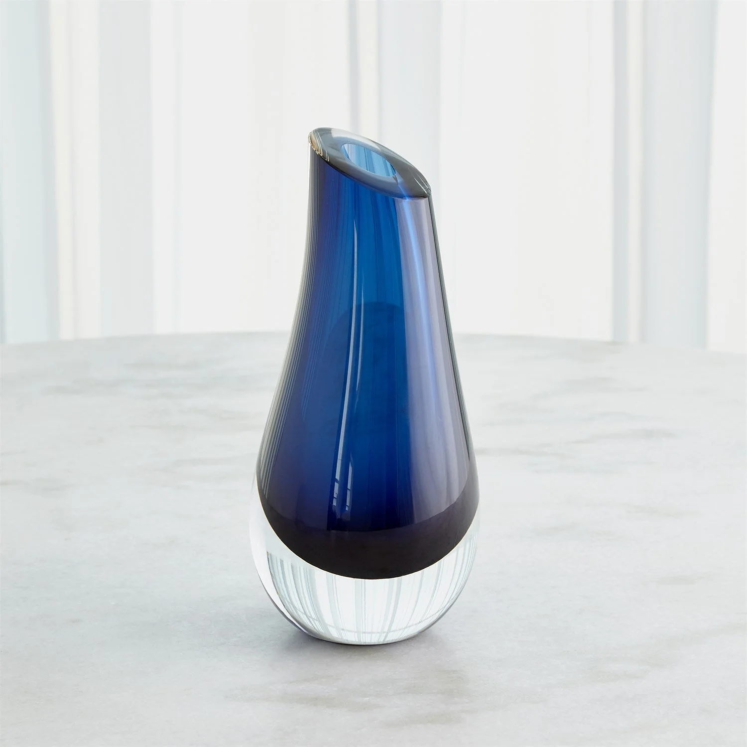 Global Views Blue Slant Vase - Image 5