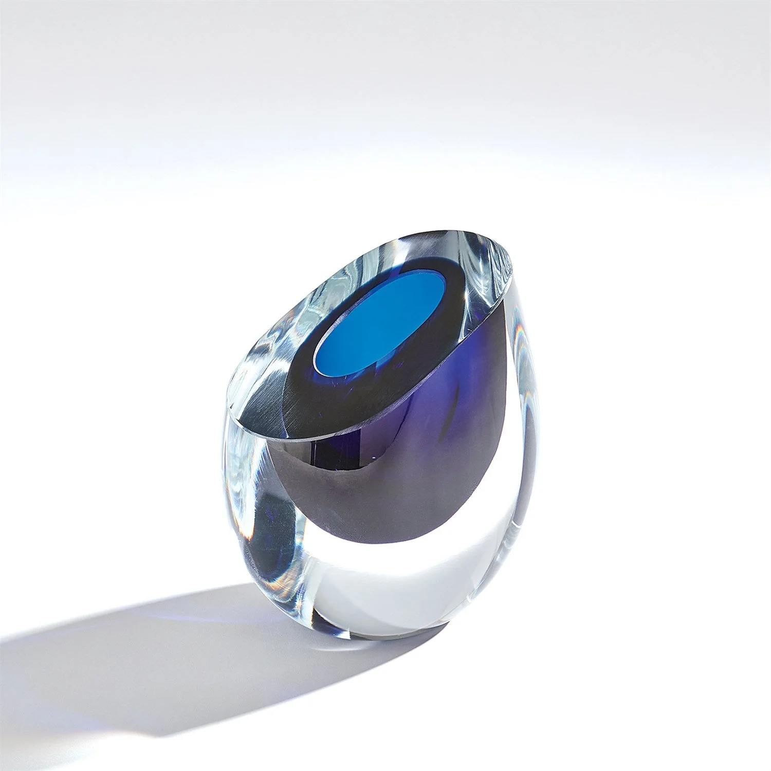 Global Views Blue Slant Vase - Image 6