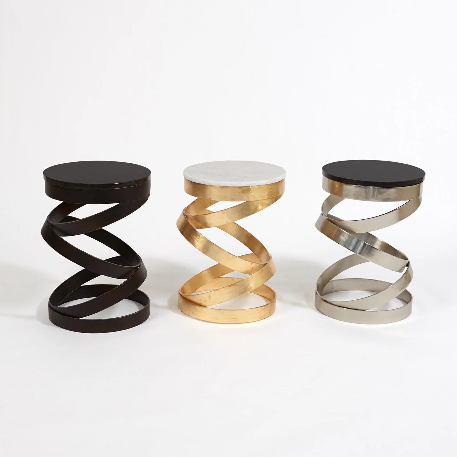 Global Views Nickel Spiral Table - Image 7