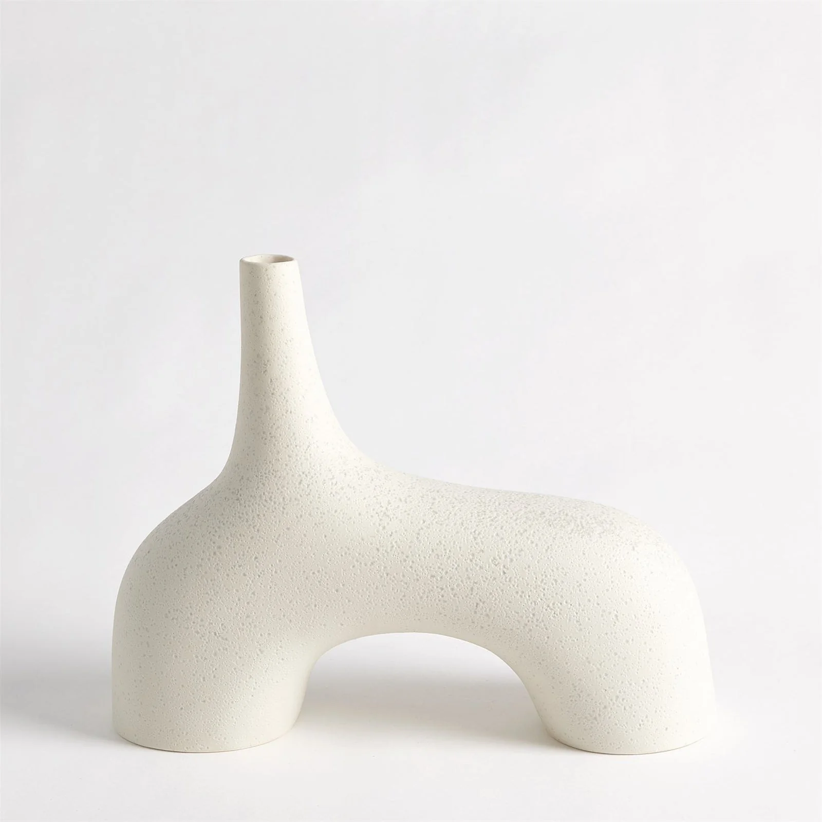 Global Views Cream Stone Stretch Vase