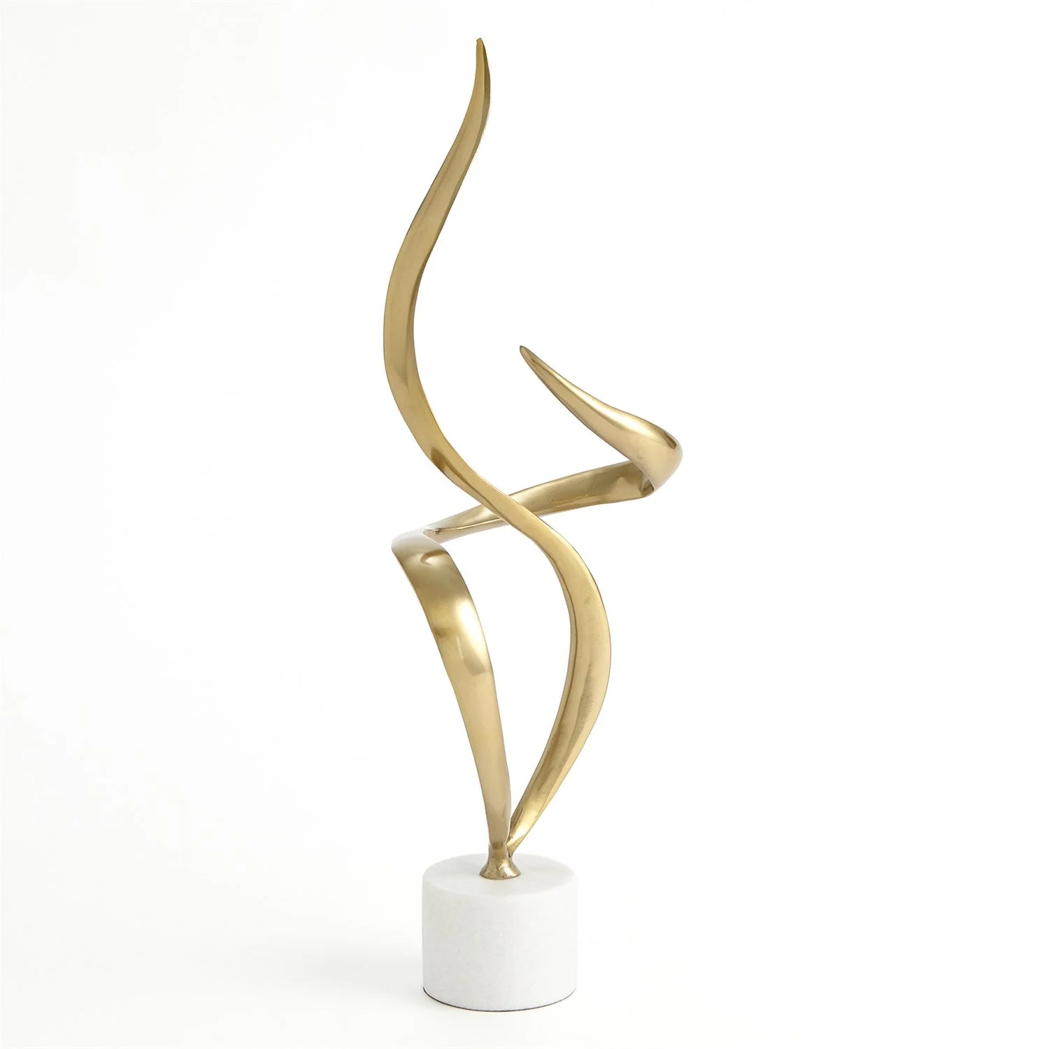 Global Views Antique Brass Swirl Sculpture - Image 4