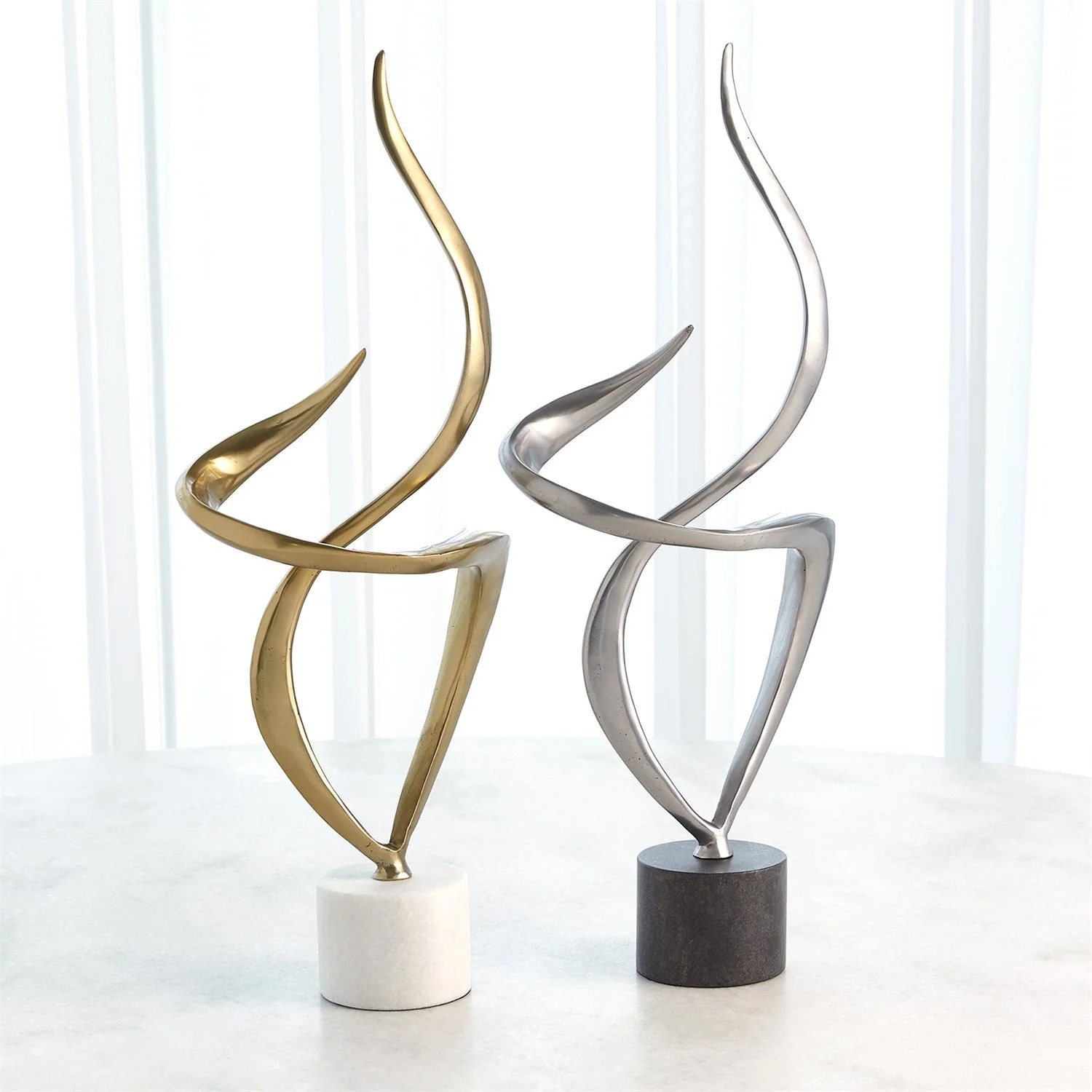 Global Views Antique Brass Swirl Sculpture - Image 5