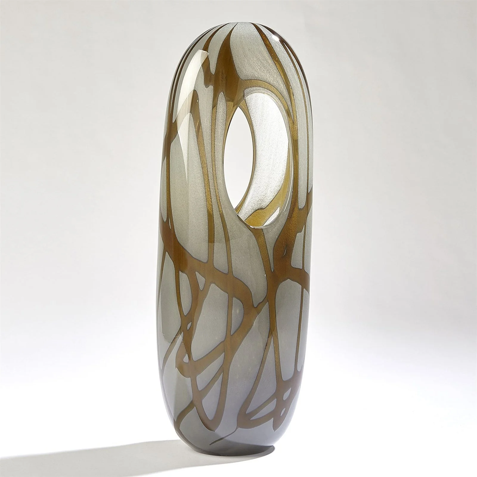 Global Views Grey Amber Swirl Vase - Image 3
