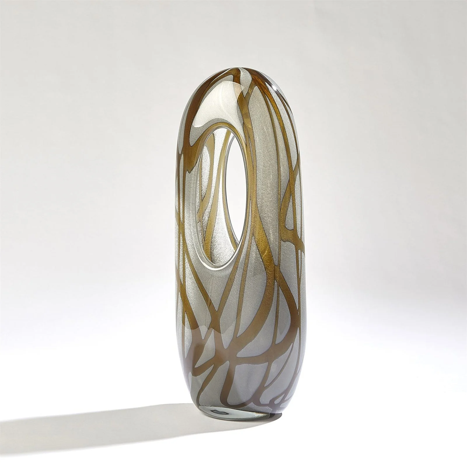 Global Views Grey Amber Swirl Vase - Image 4
