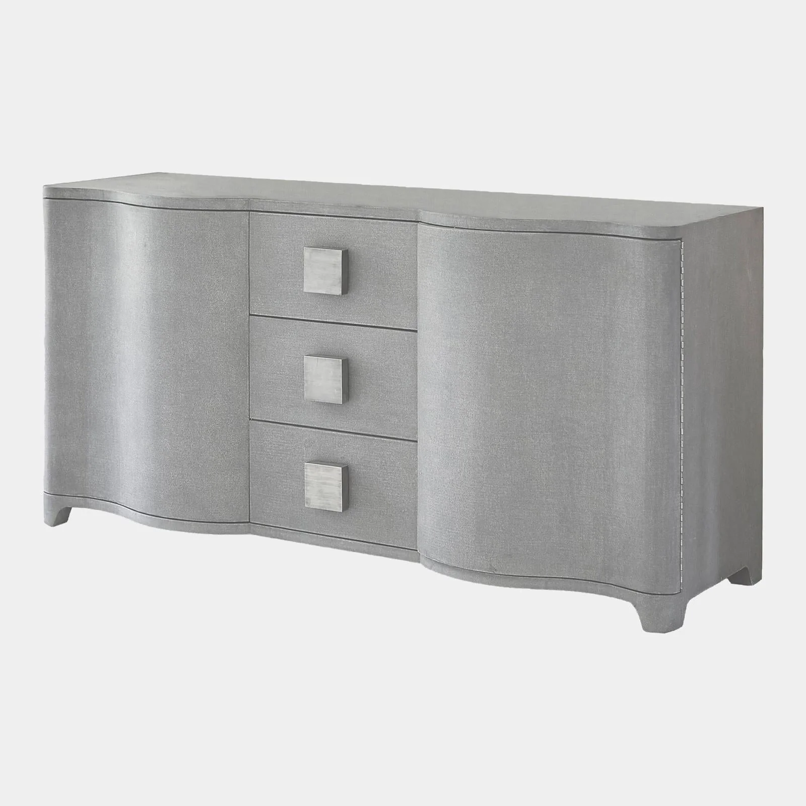 Global Views Grey Toile Linen Credenza - Image 2