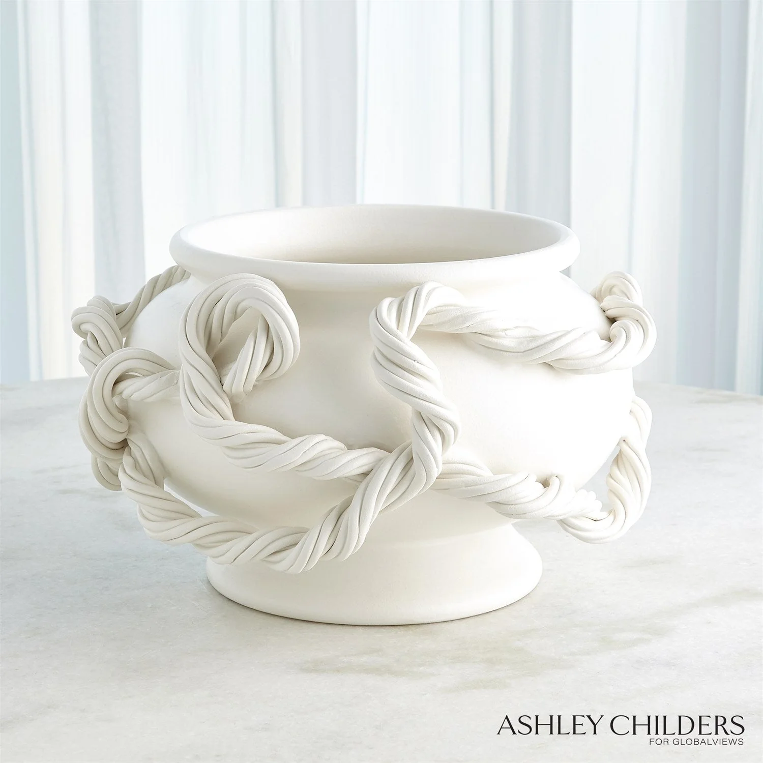 Global Views White Twisted Vine Bowl - Image 6