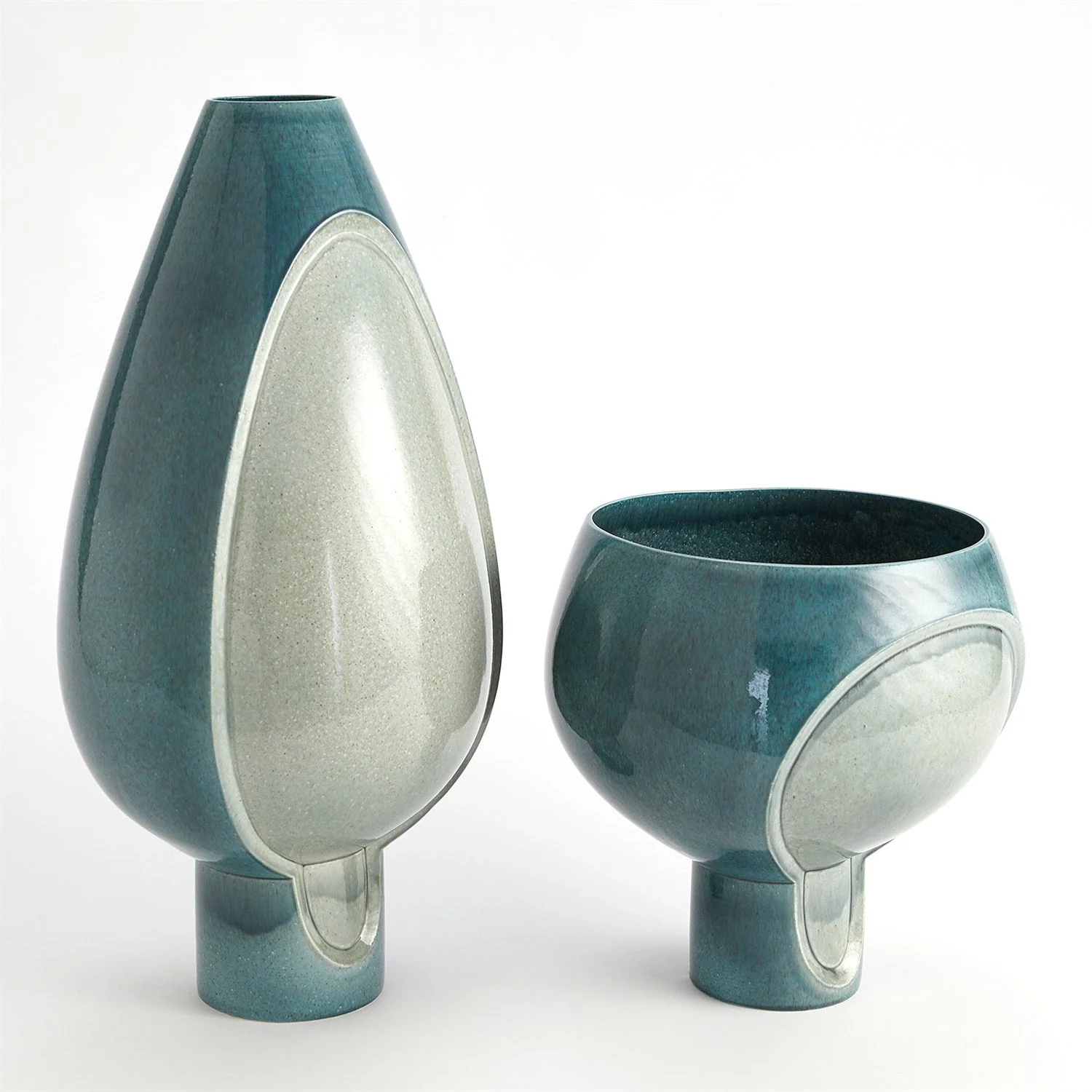 Global Views Azure Two Tone Pod Vase - Image 4