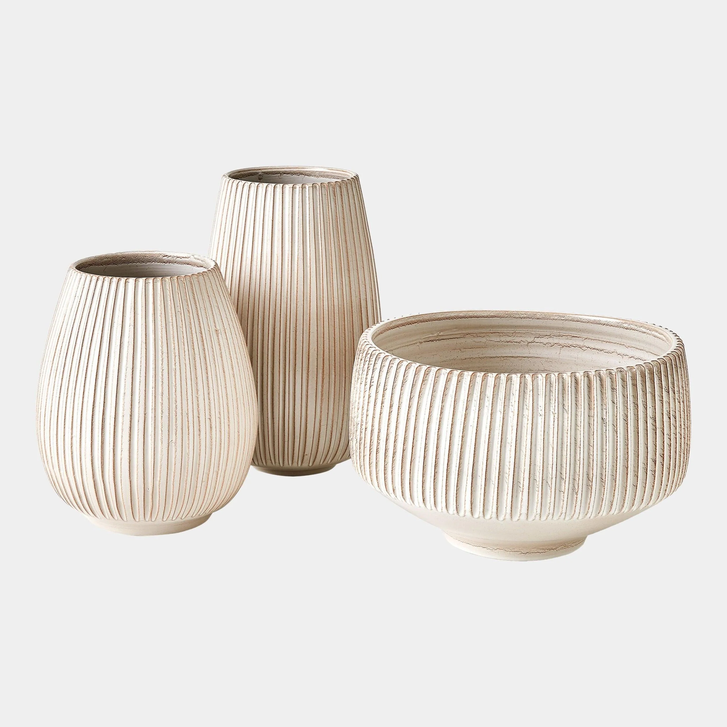 Global Views Vergule Ribbed Vase - Image 5