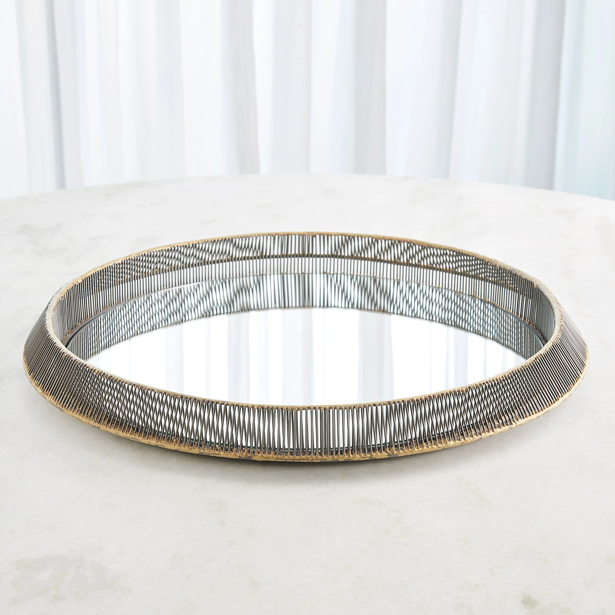 Global Views Whipped Wire Tray Wall Mirror - Image 10