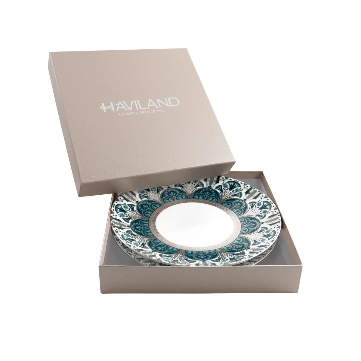 Haviland Reves Du Nil Dessert Plates - Platinum - Set of 2