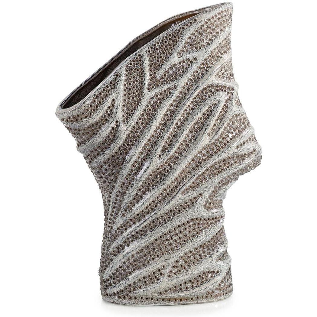 John Richard Decor Porcelain Mesh Vase, Silver