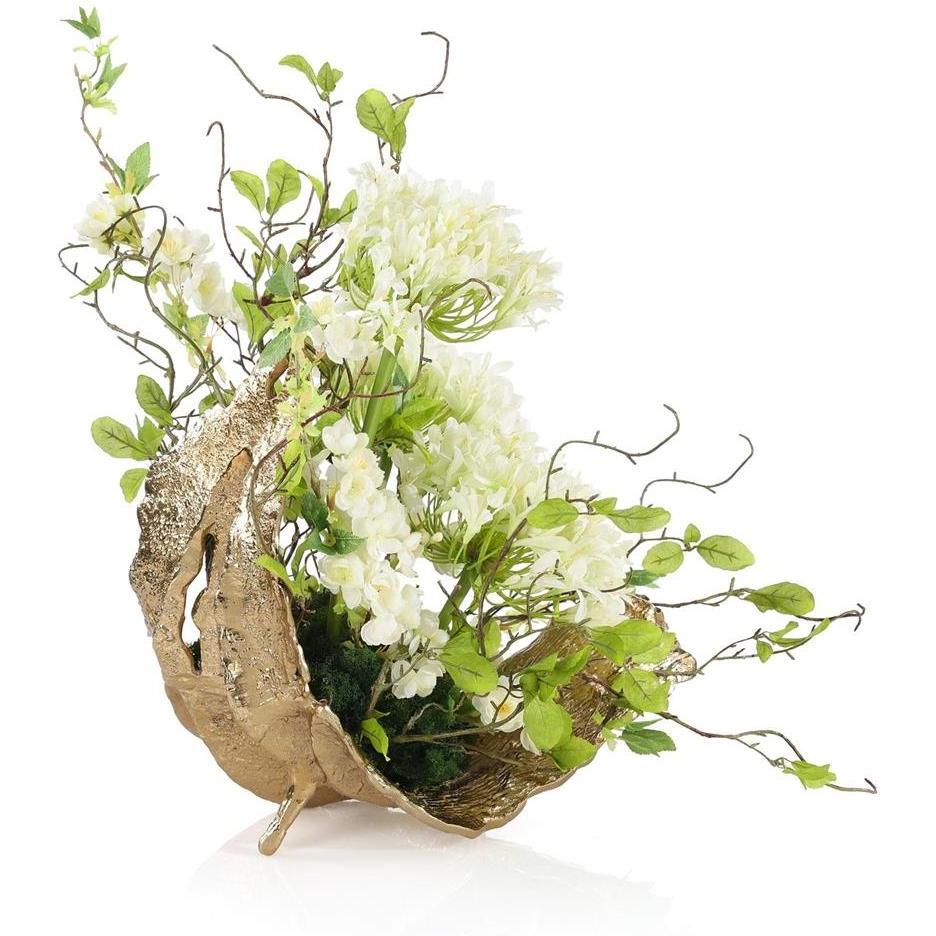 John Richard Decor White Agapanthus Leaf Sculpture - Image 3