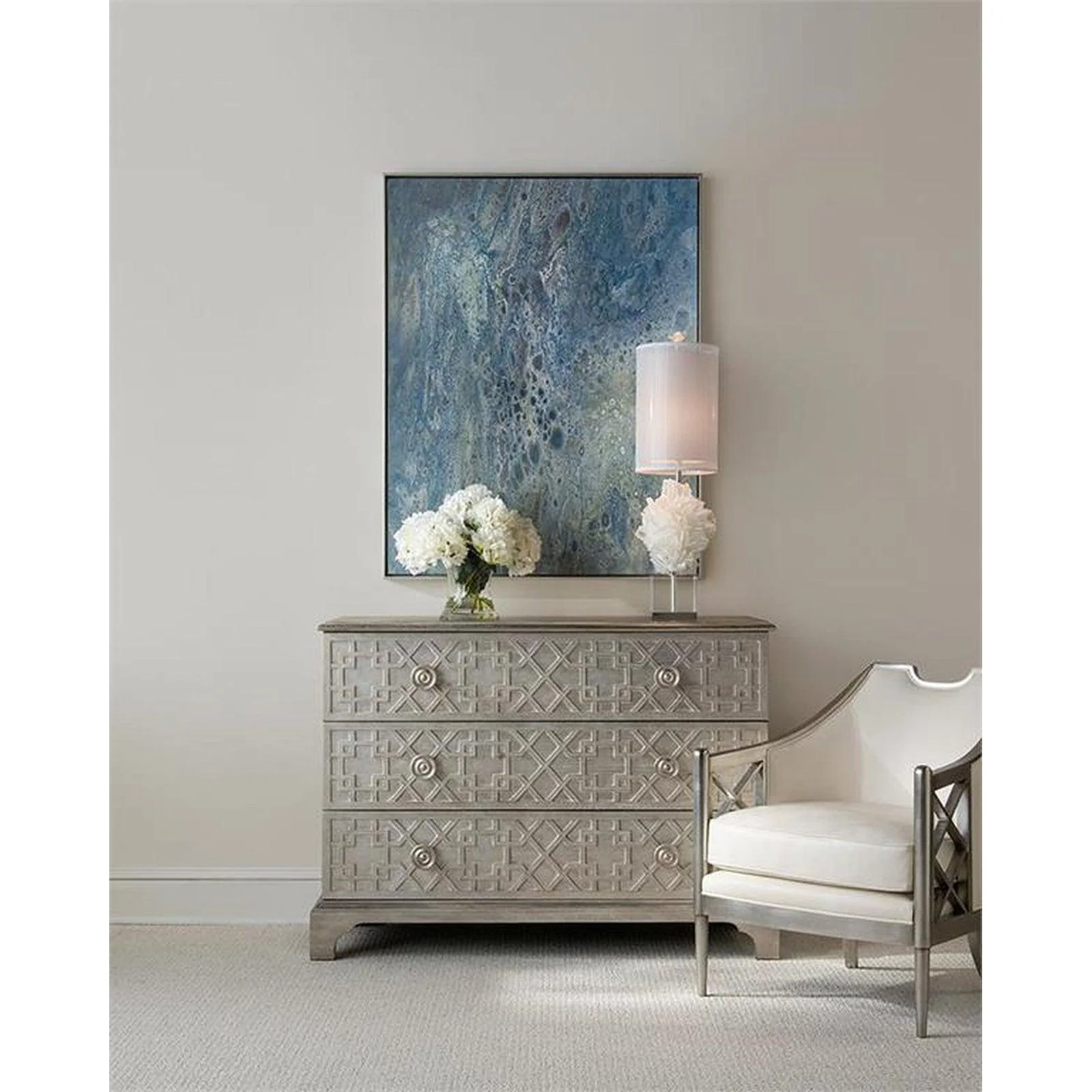 John Richard Decor White Hydrangeas - 4180 - Image 2