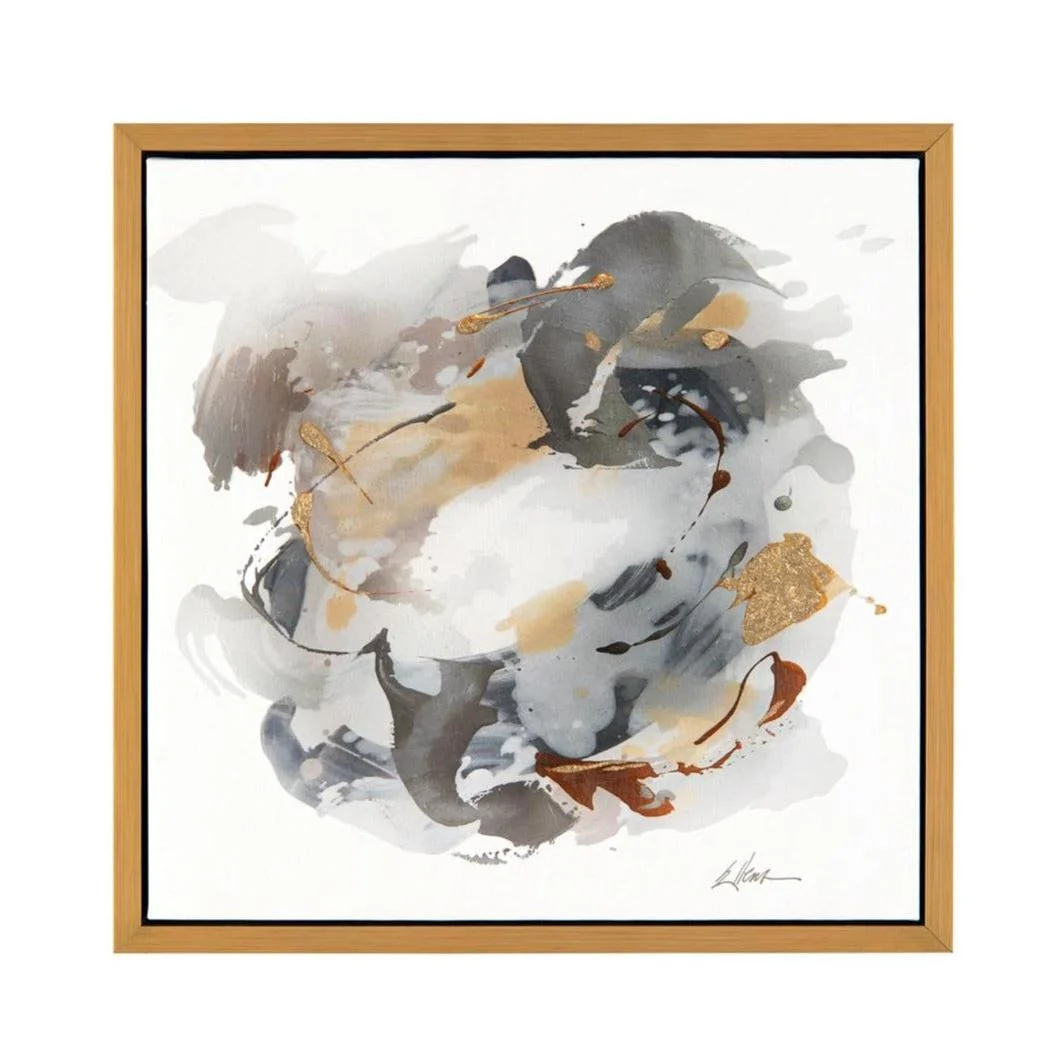 John Richard Jackie Ellens' Gold, Silver, And Grey Wall Art - Image 3