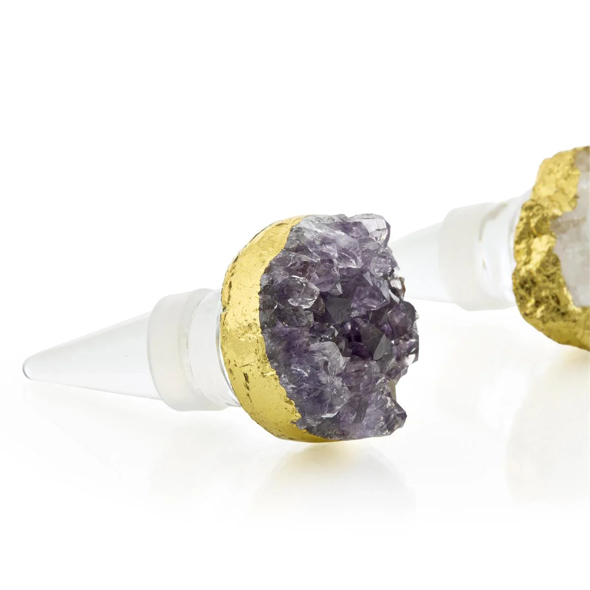 John Richard Quartz Crystal Bottle Stoppers, Set of 4 - Image 3