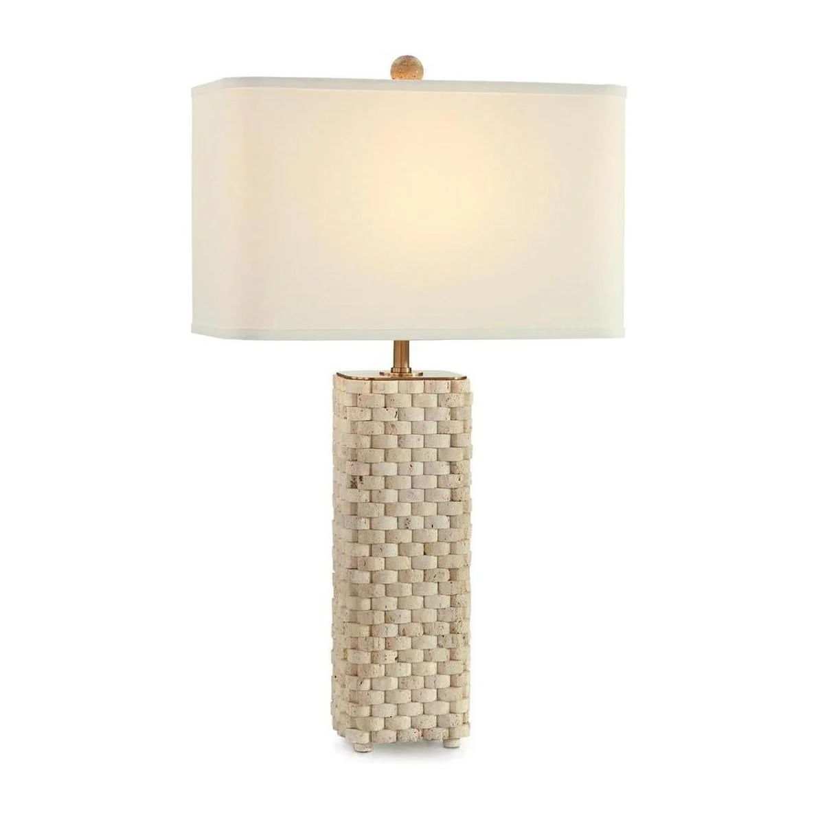 John Richard Travertine Weave Table Lamp