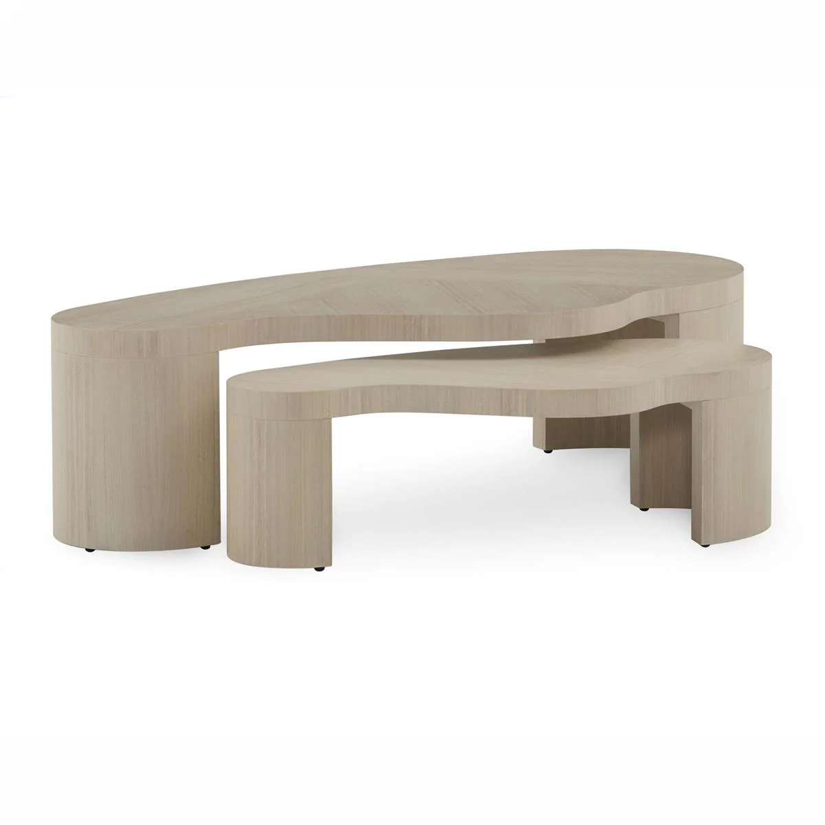 John Richard White Washed Aero Cocktail Tables, Set of Two