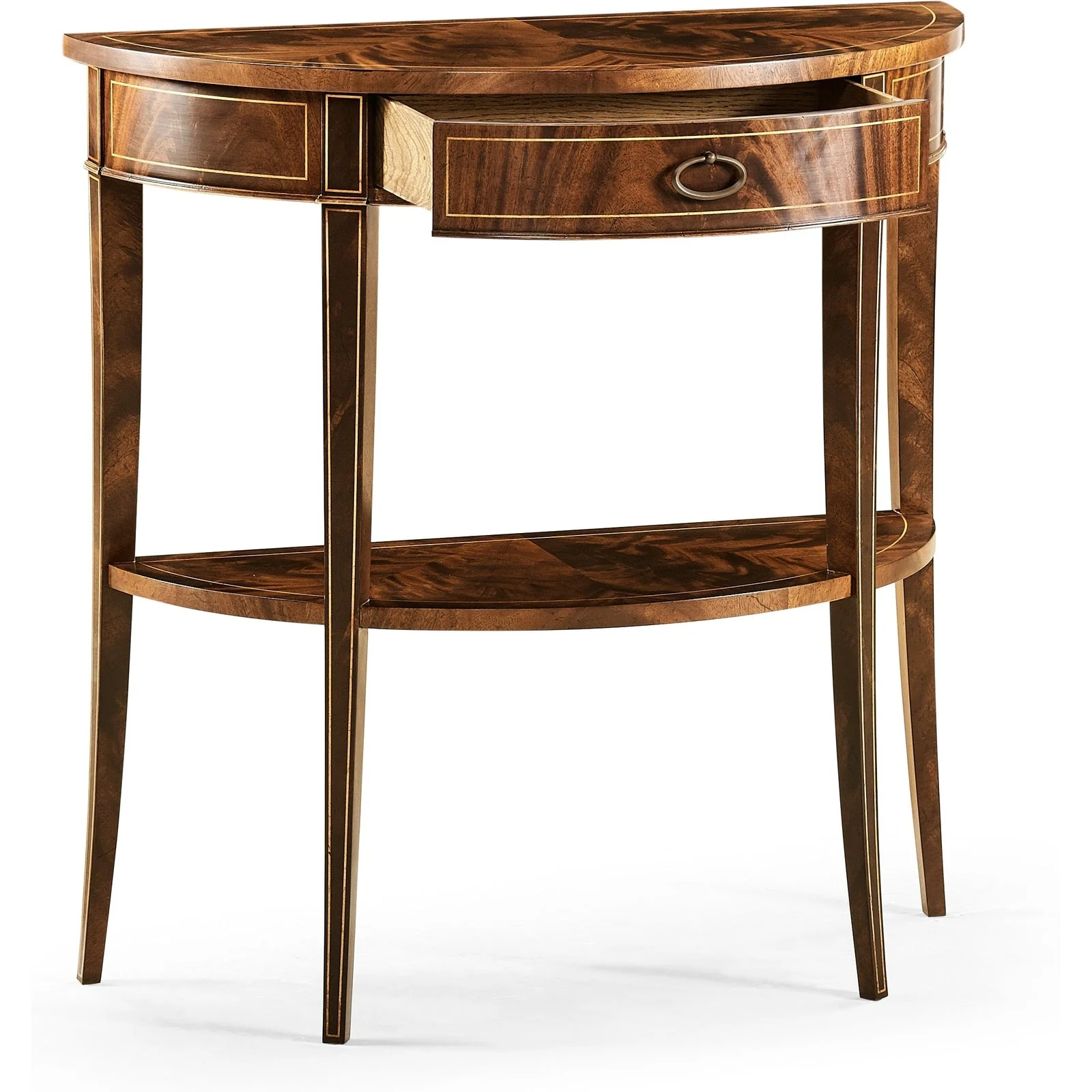 Jonathan Charles Boxwood Stringing Demilune Console (494002-LAM)