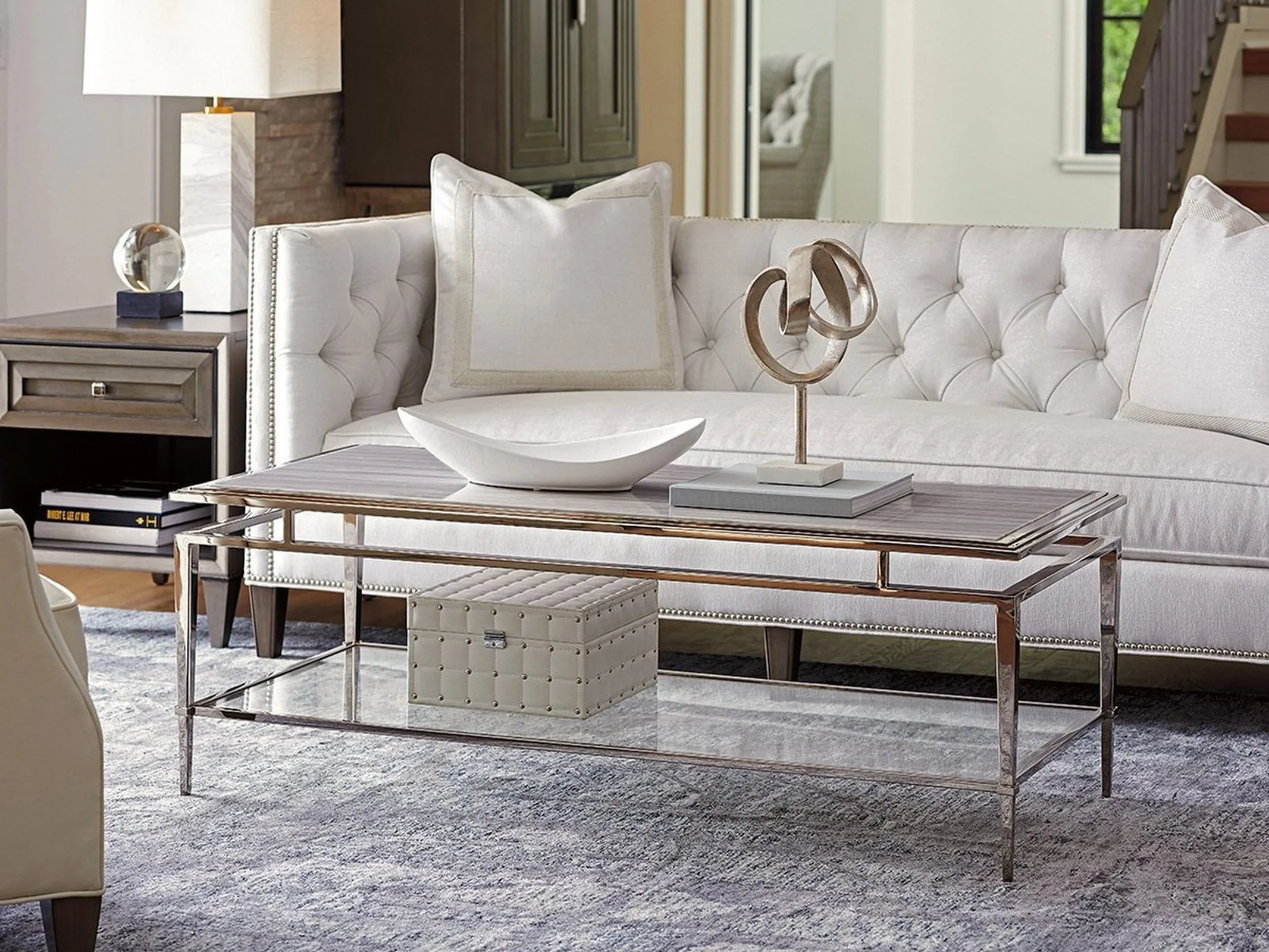 Lexington Ariana Athene Stainless Cocktail Table - Image 3