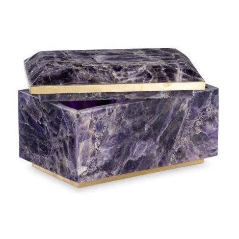 Maitland Smith Small Brass And Amethyst Box - Image 3