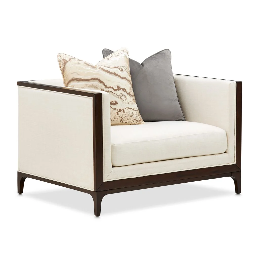 Michael Amini Belmont Place Matching Chair - Cream/Espresso - Image 12
