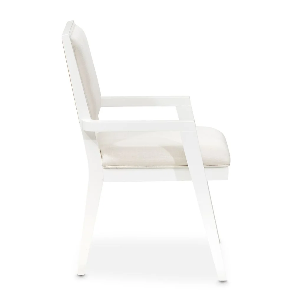 Michael Amini Palm Gate Arm Chair - Cloud White - Set of 2 - Image 9