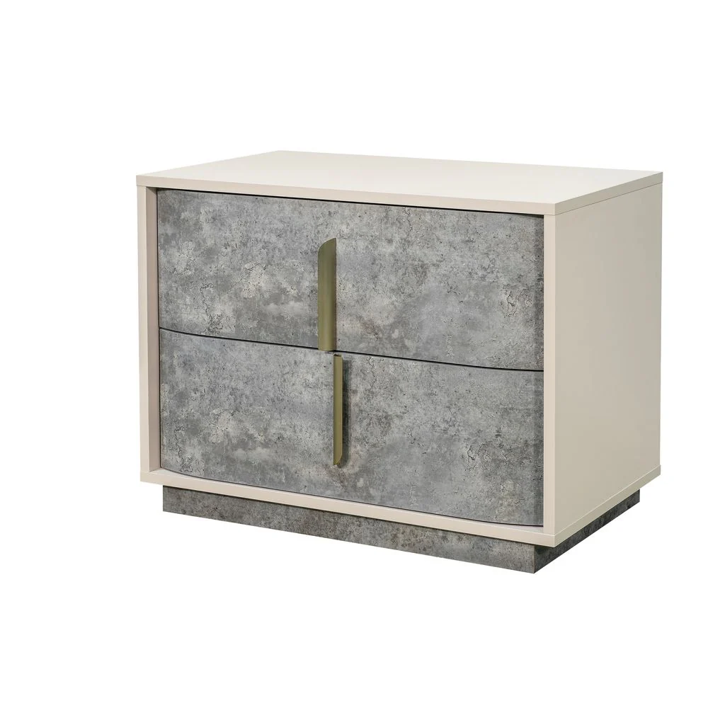 Michael Amini Pavira 2-Drawer Nightstand - Stone
