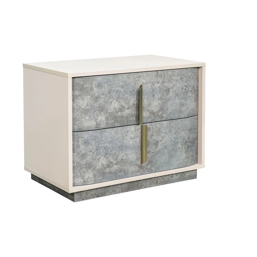 Michael Amini Pavira 2-Drawer Nightstand - Stone - Image 4
