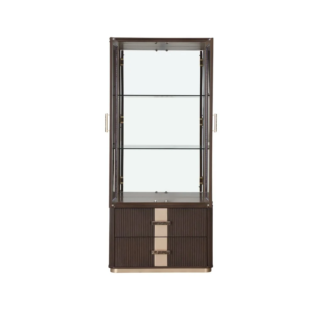 Michael Amini West Kensington Display Cabinet - Medium Espresso - Image 7