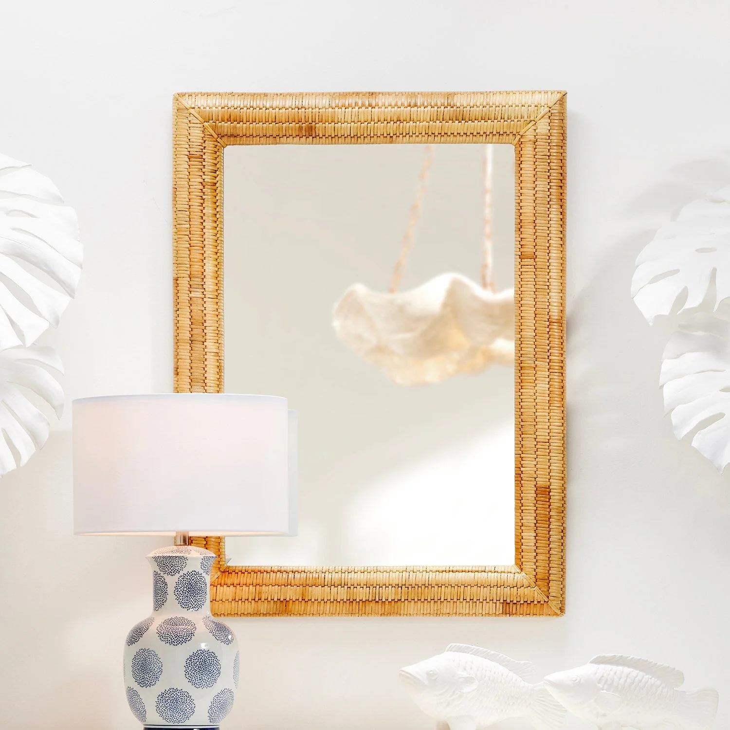 Neya Rectangular Rattan Mirror - Image 3