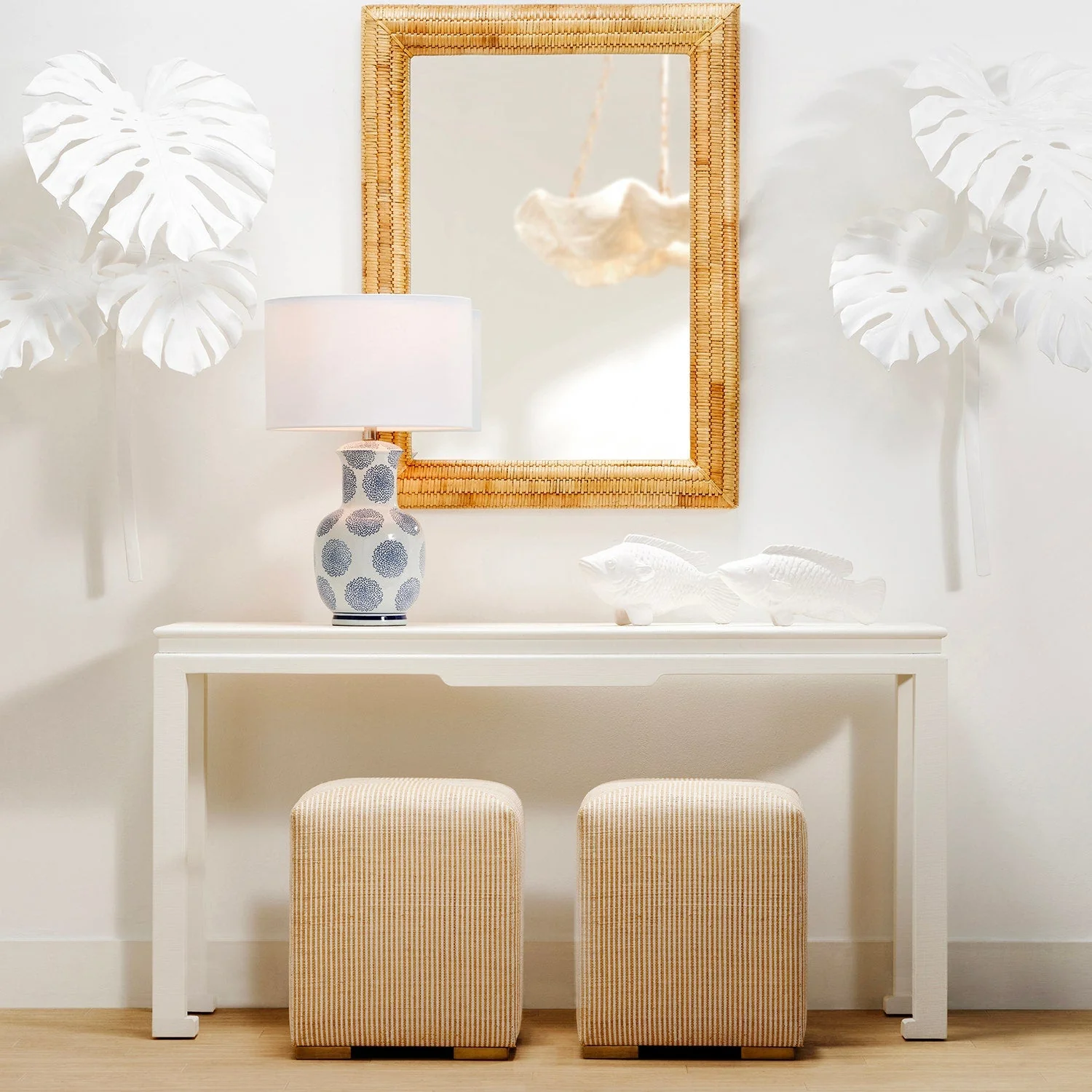 Neya Rectangular Rattan Mirror - Image 4