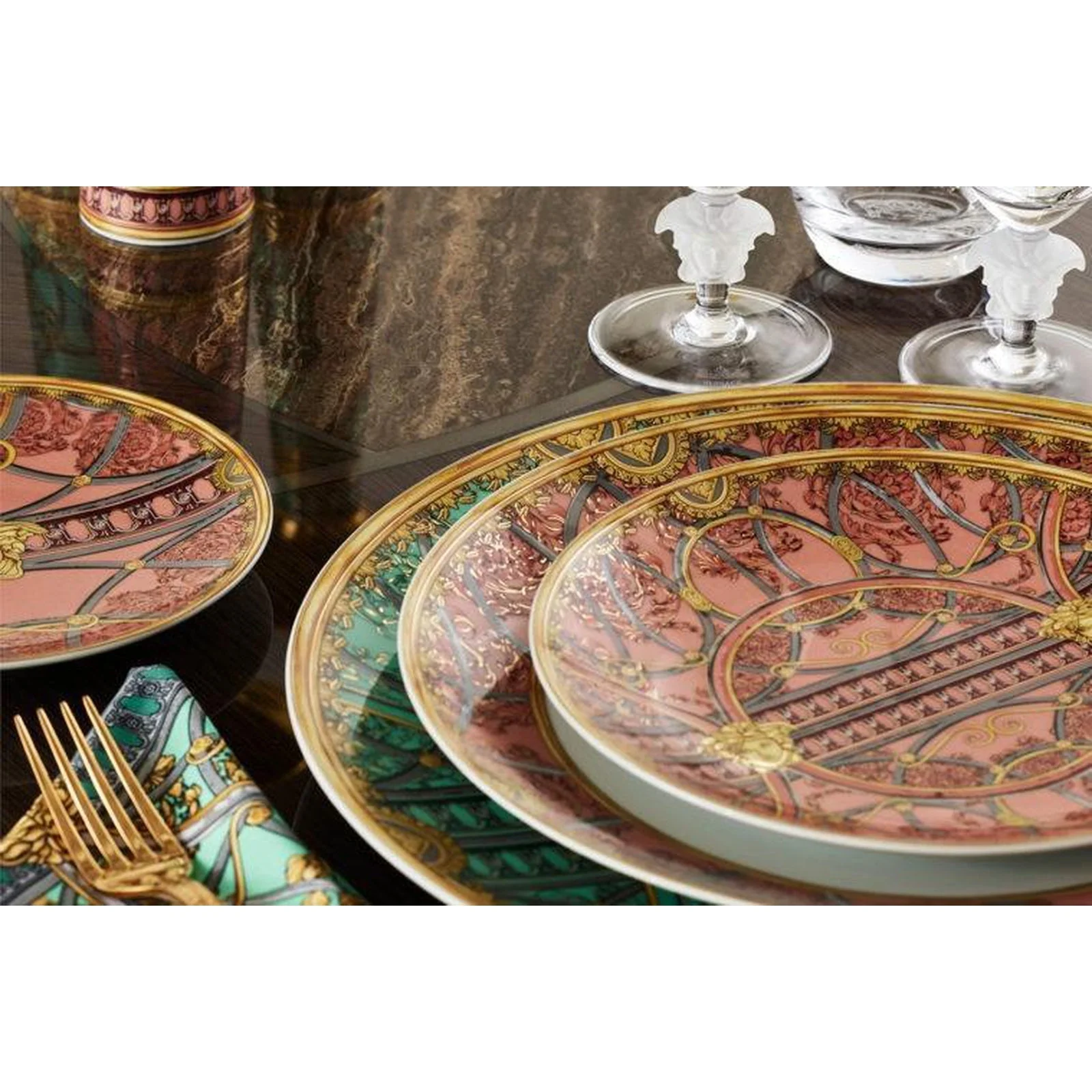 Versace La Scala del Palazzo Rosa Dinner Plate - Image 2